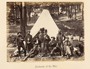 men at tent